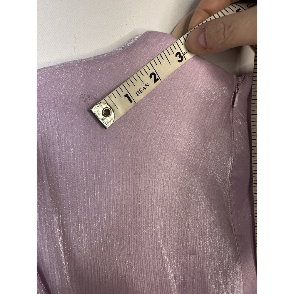 MSRP $880 Badgley Mischka Draped Dolman Sleeve Chiffon Gown Sz 2 Lavender Lilac - Picture 12 of 13